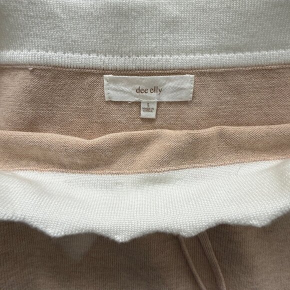 Dee Elly 100% Linen Mini Skirt | Soft Neutral Beige | Drawstring Waist | Size SM - Picture 4 of 7
